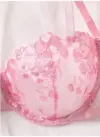 مجموعة ملابس داخلية نسائية مكونة من 2 قطعة، سماوي اللون، مطرزة بالدانتيل وبتصميم رباط جذاب