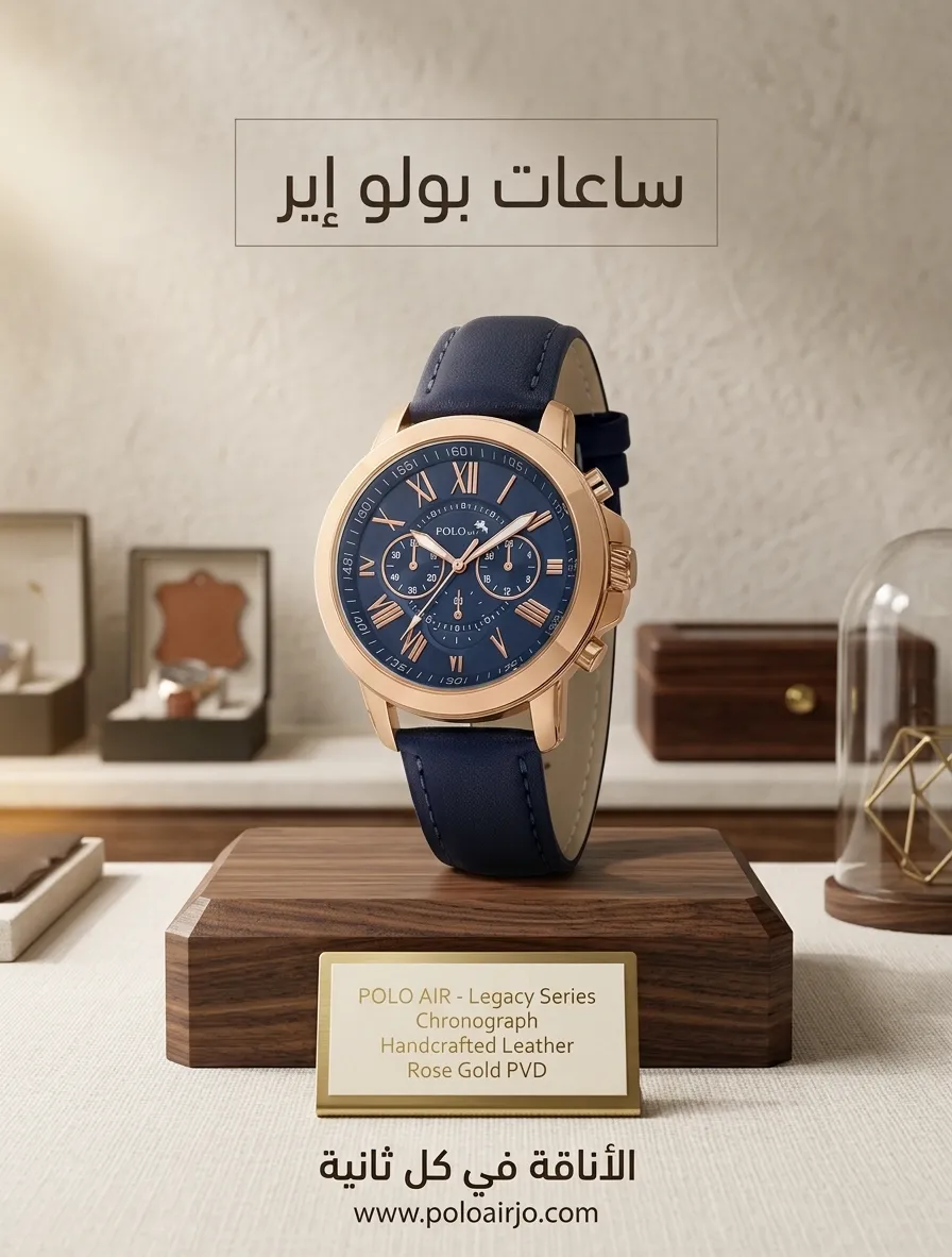 Poloair ساعة يد رجالية كلاسيكية من الجلد بأرقام رومانية باللون الأزرق الداكن والنحاسي PL-7084E2x | متجر نايس نايت Poloair ساعة يد رجالية كلاسيكية من الجلد بأرقام رومانية باللون الأزرق الداكن والنحاسي PL-7084E2x | متجر نايس نايت